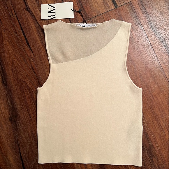 NWT! Zara cream combination knit top - Picture 8 of 9